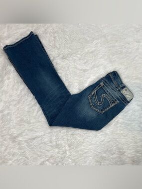 Silver Jeans Womens Size 30 30x32 Suki Bootcut Jeans Dark Blue Denim Low Rise